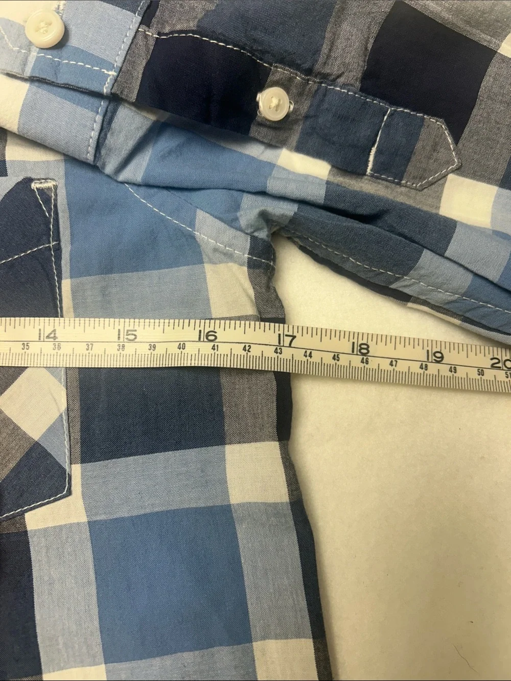 The Children’s Place 100% Cotton Boys 10 Blue and White Plaid Button-Down Shirt